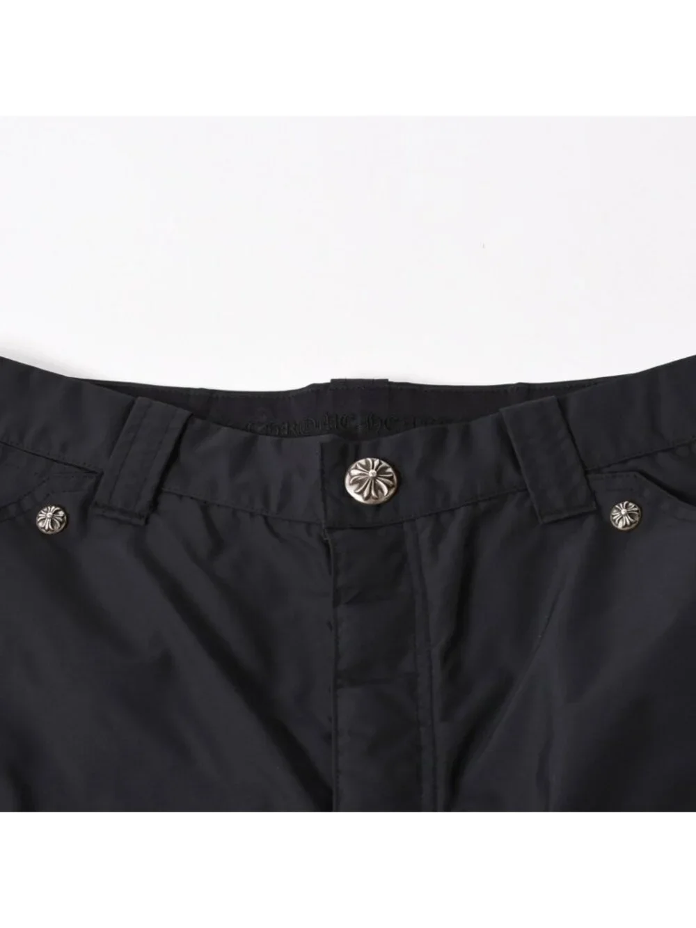 Chrome Hearts Carpenter Double Knee Work Pants Cross Ball Horseshoe Black Nylon